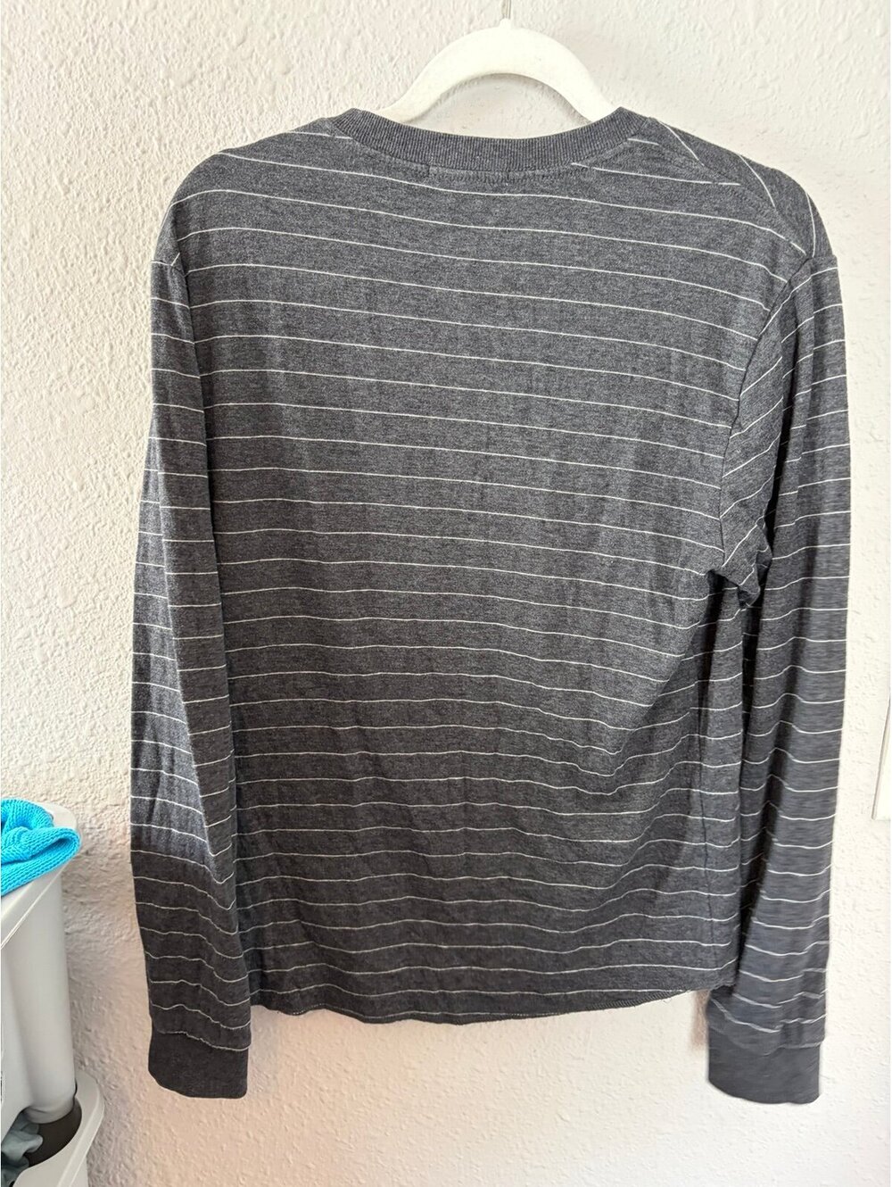 Men's Marine Layer Henley Long Sleeve Grey Striped size S